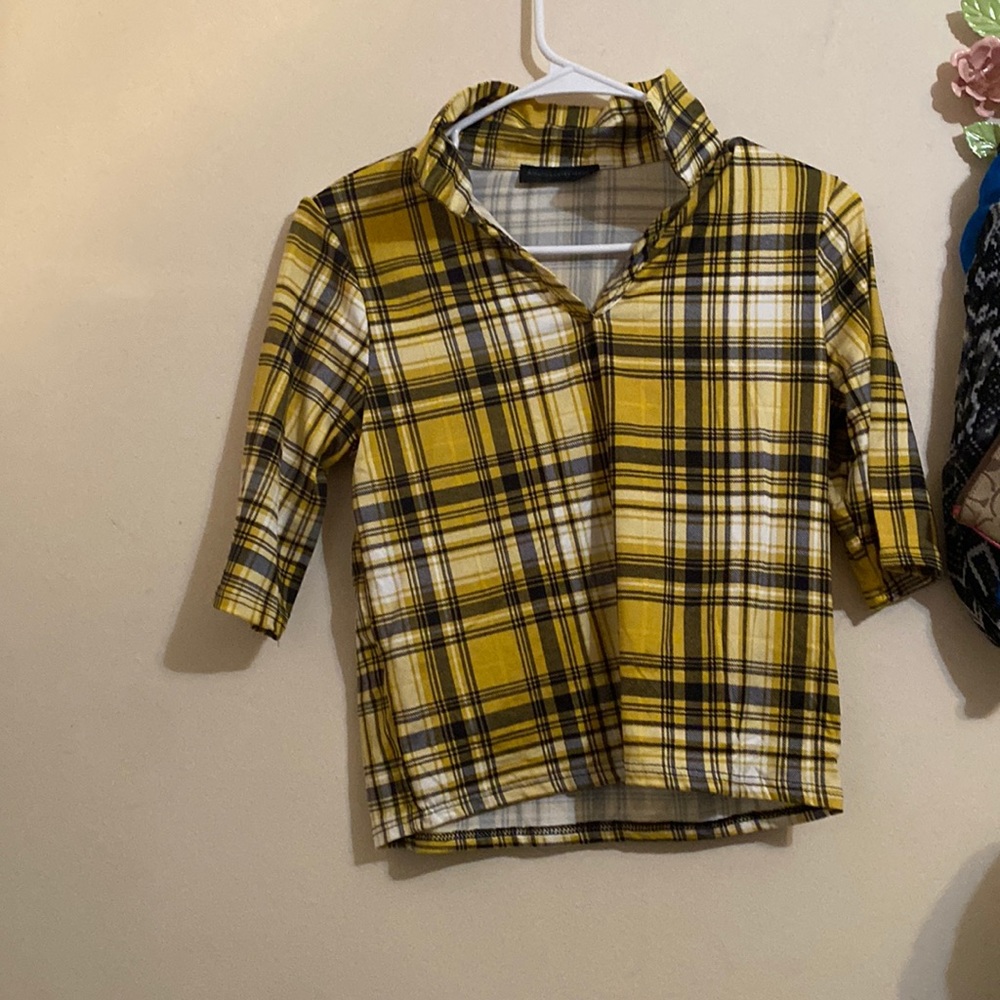 Yellow plaid shirt